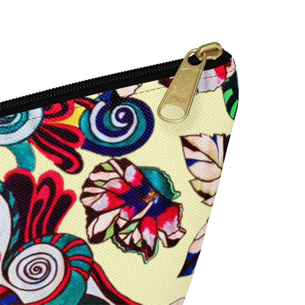Floral Pop Cream Accessory Pouch