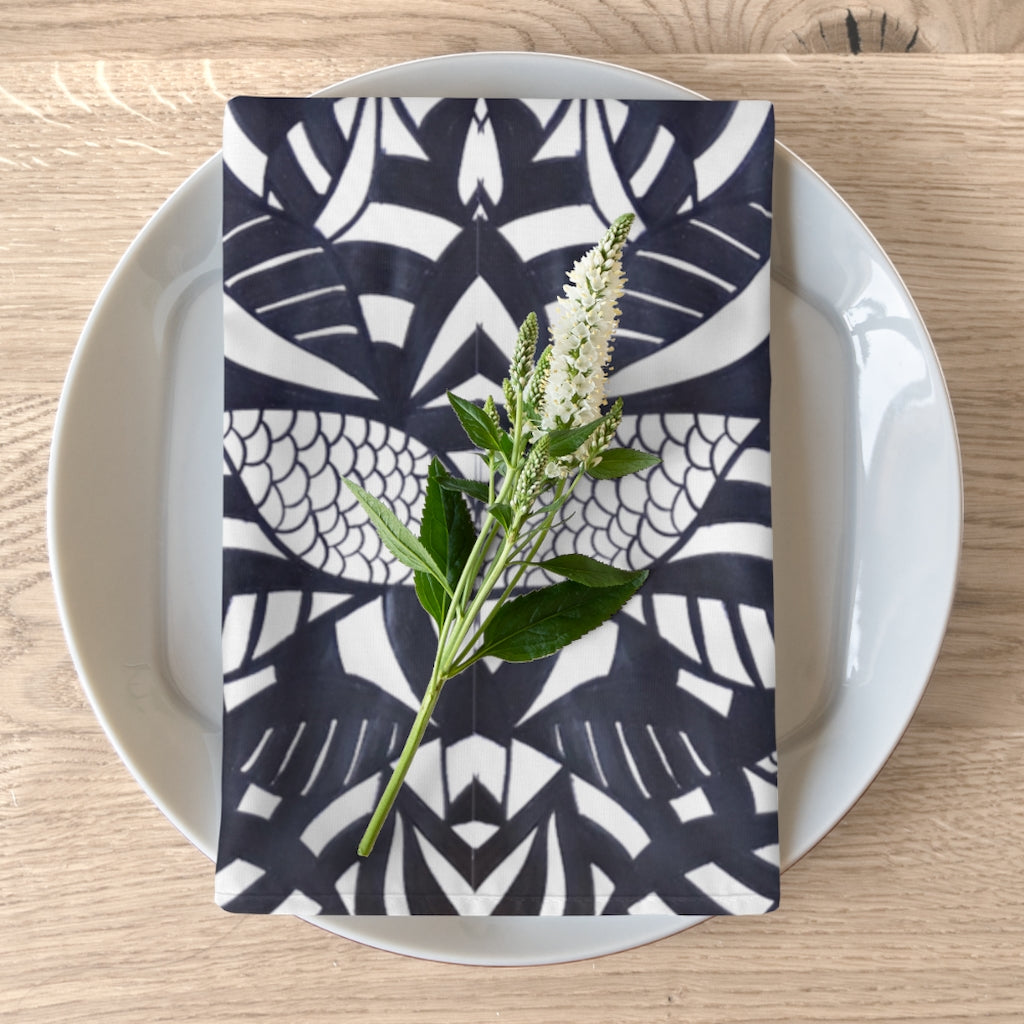 White Tropical Minimalist Napkin