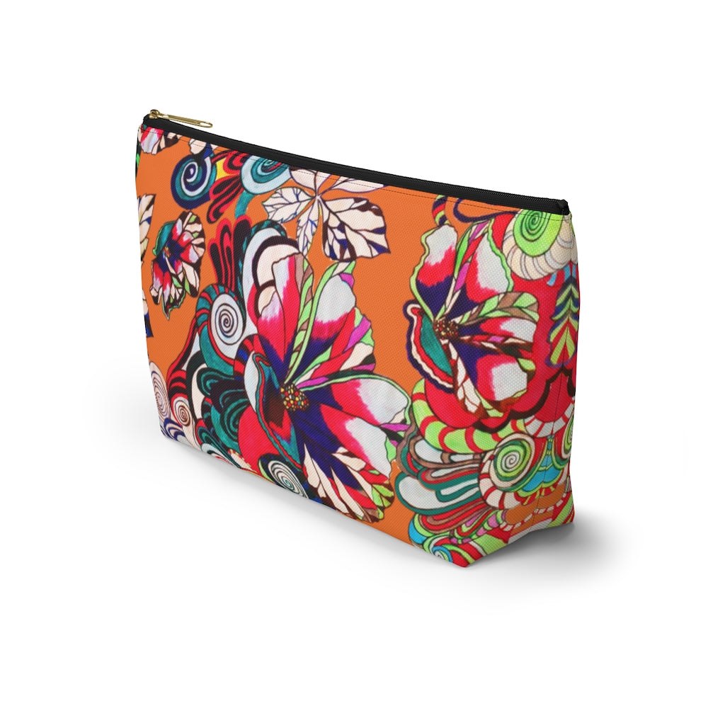 Floral Pop Orange Accessory Pouch