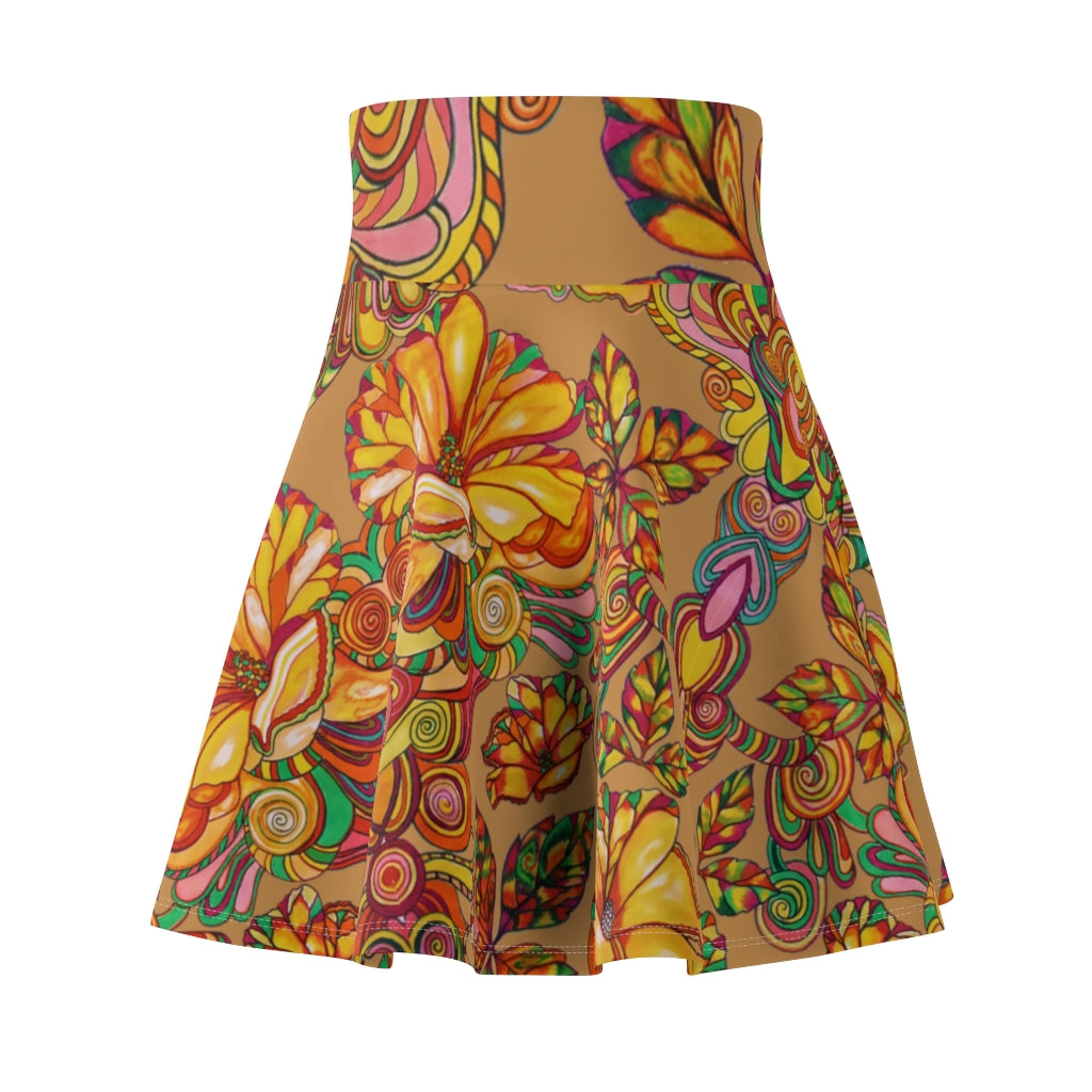 Artsy Floral Tussock Skater Skirt
