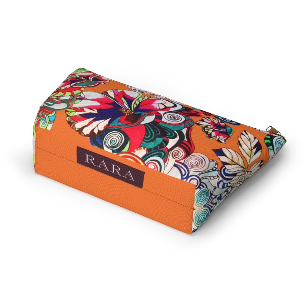 Floral Pop Orange Accessory Pouch