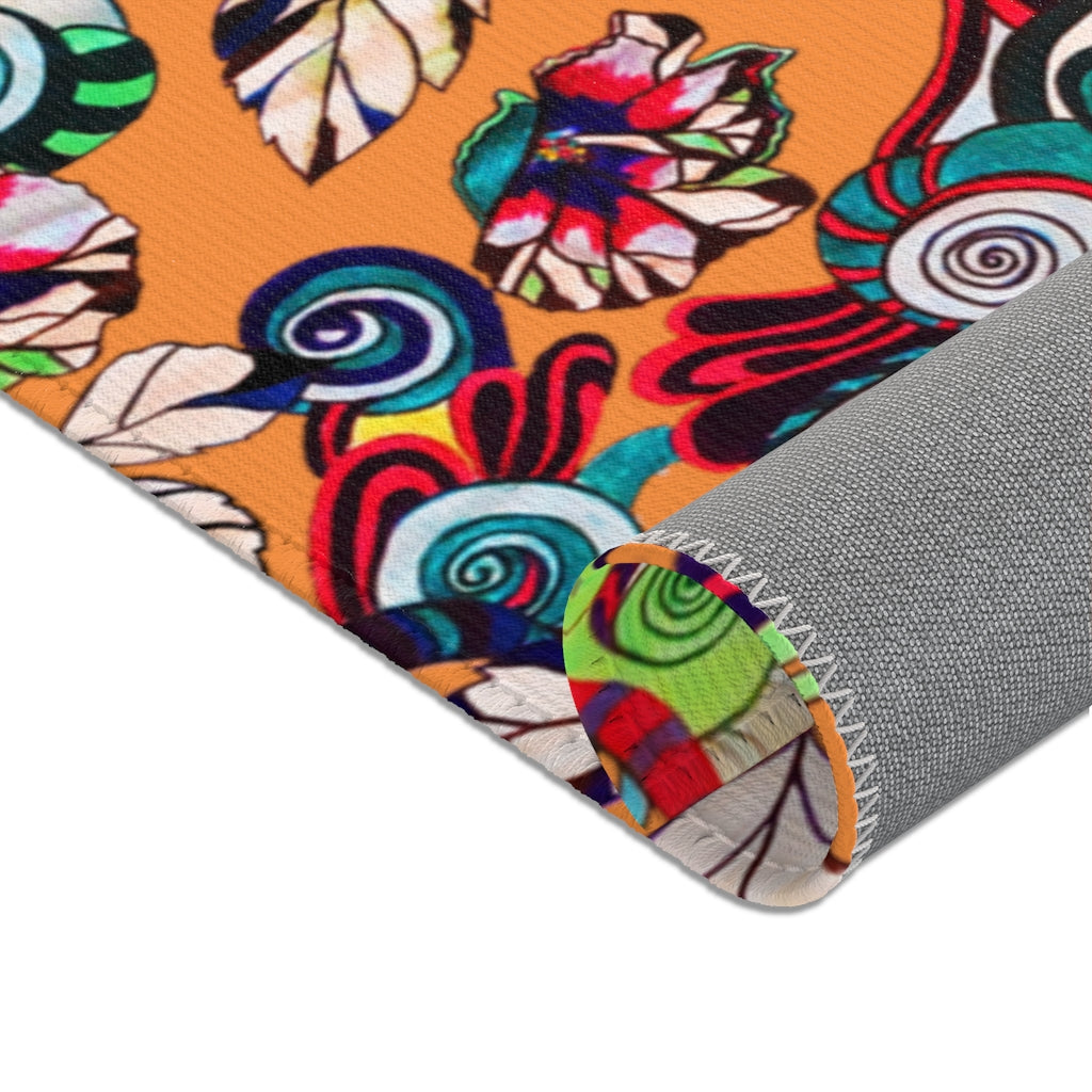 Artsy Floral Pop Peach Area Rug