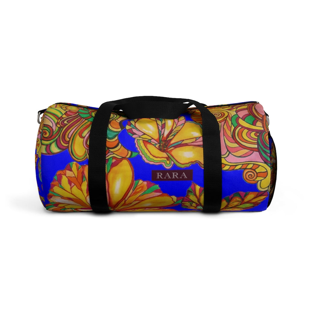 Artsy Floral Electric Blue Duffel Bag