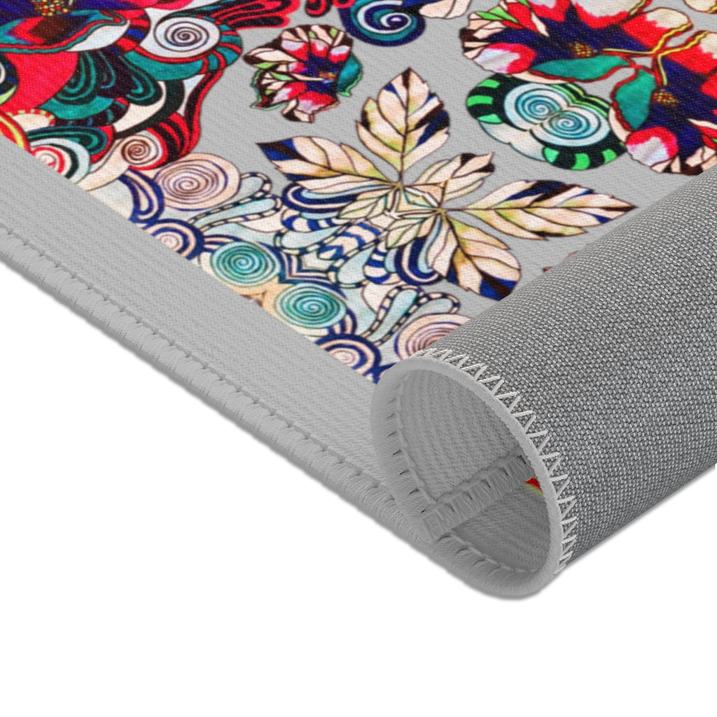 Artsy Floral Pop Slate Area Rug