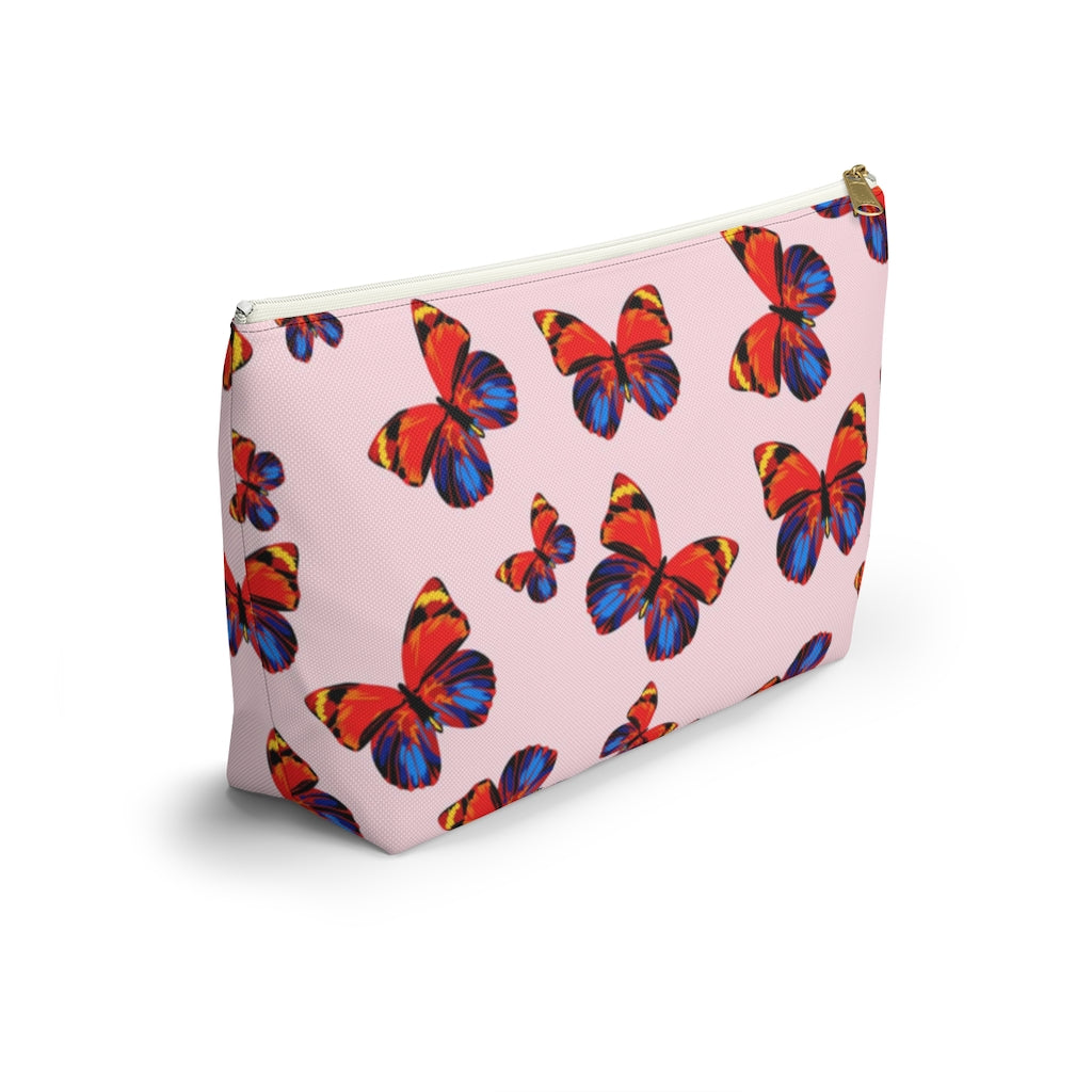Tangerine Butterflies Accessory Pouch