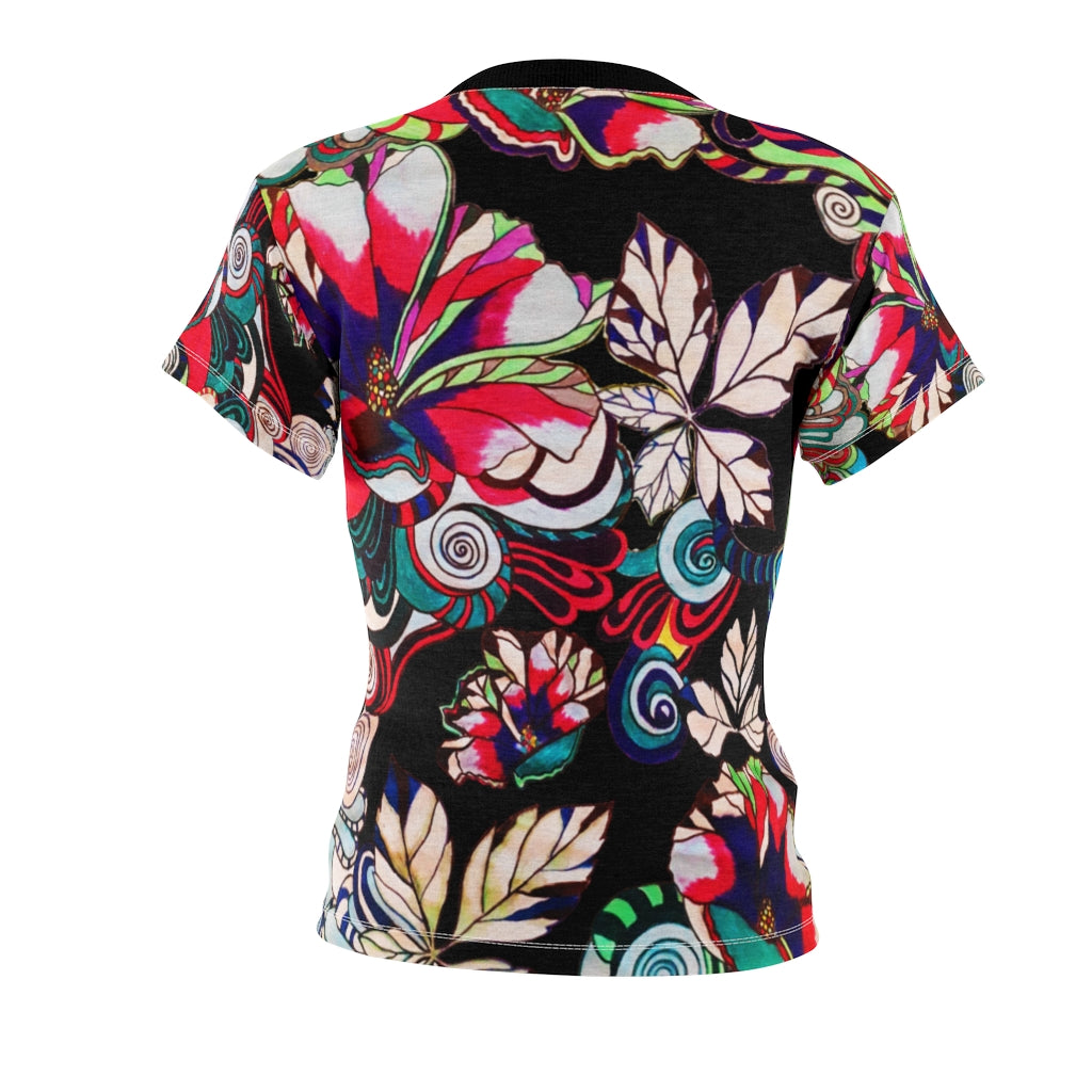 Graphic Floral AOP Black T-Shirt