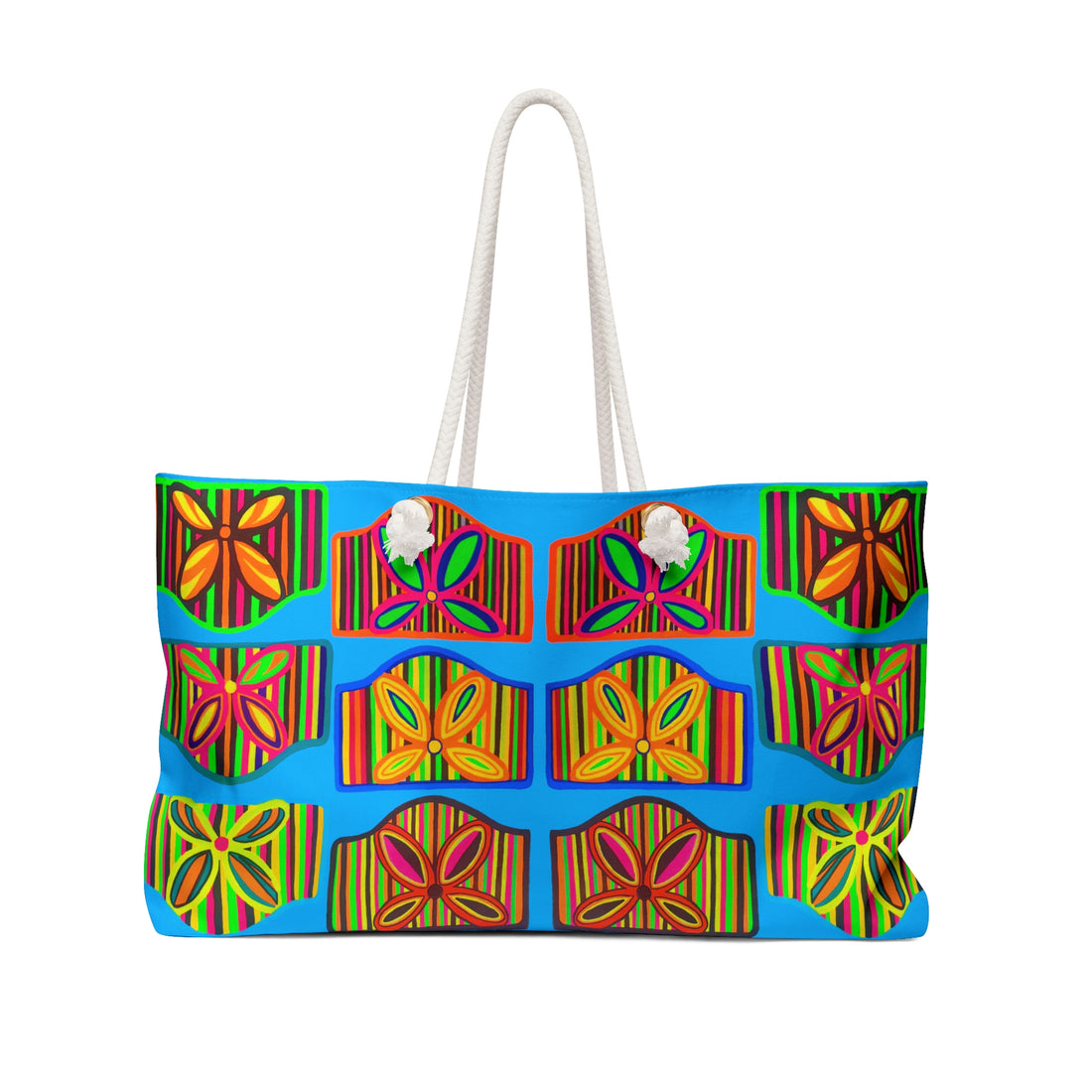 Aqua Print Weekender Tote Bag