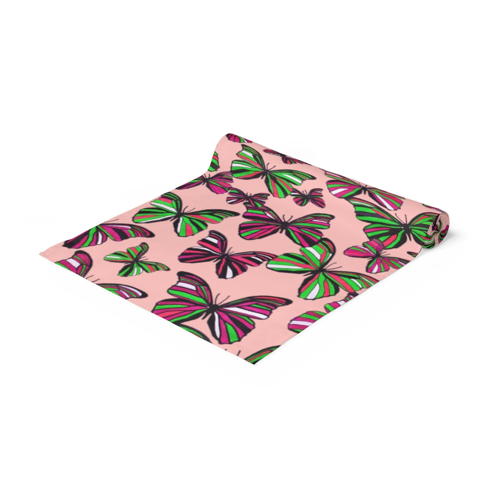Butterflies Blush Table Runner