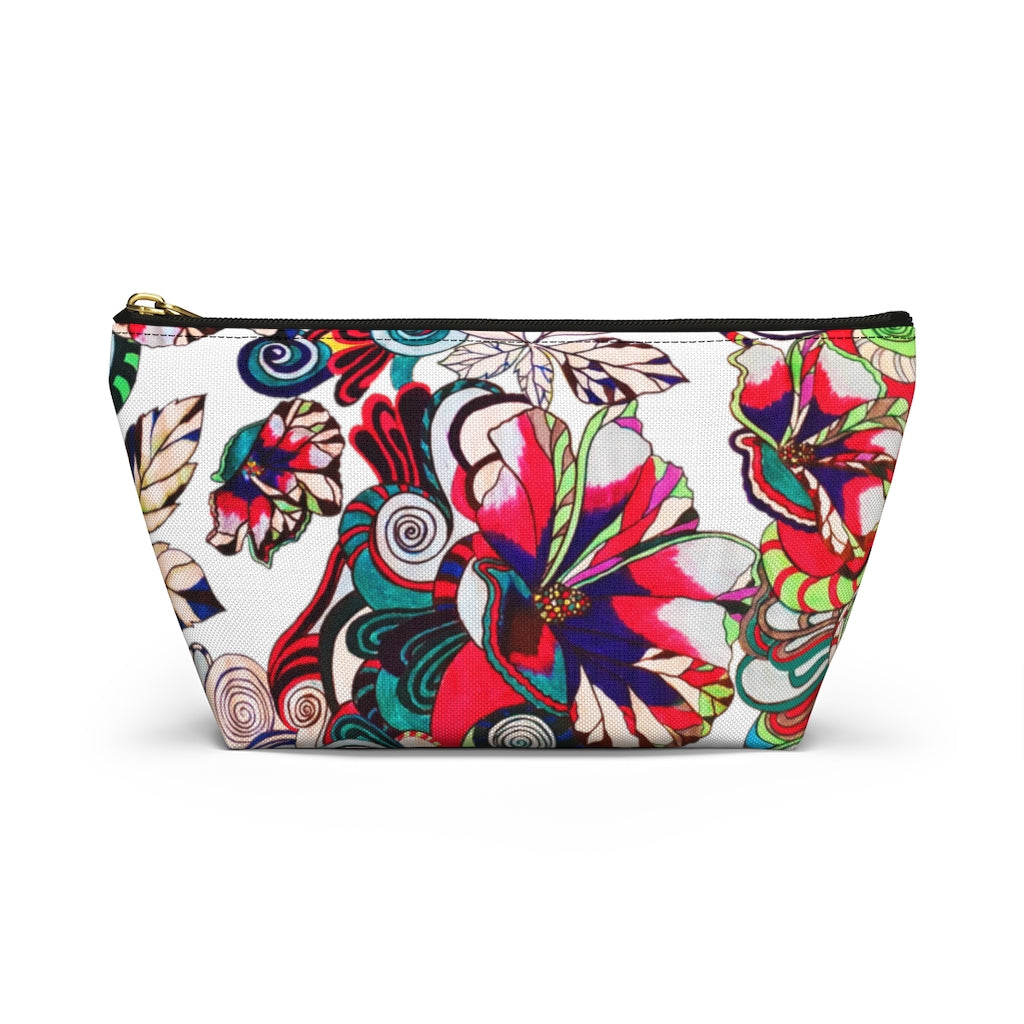 Floral Pop White Accessory Pouch