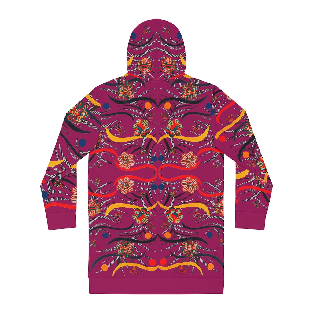 orchid animal & floral print hoodie dress