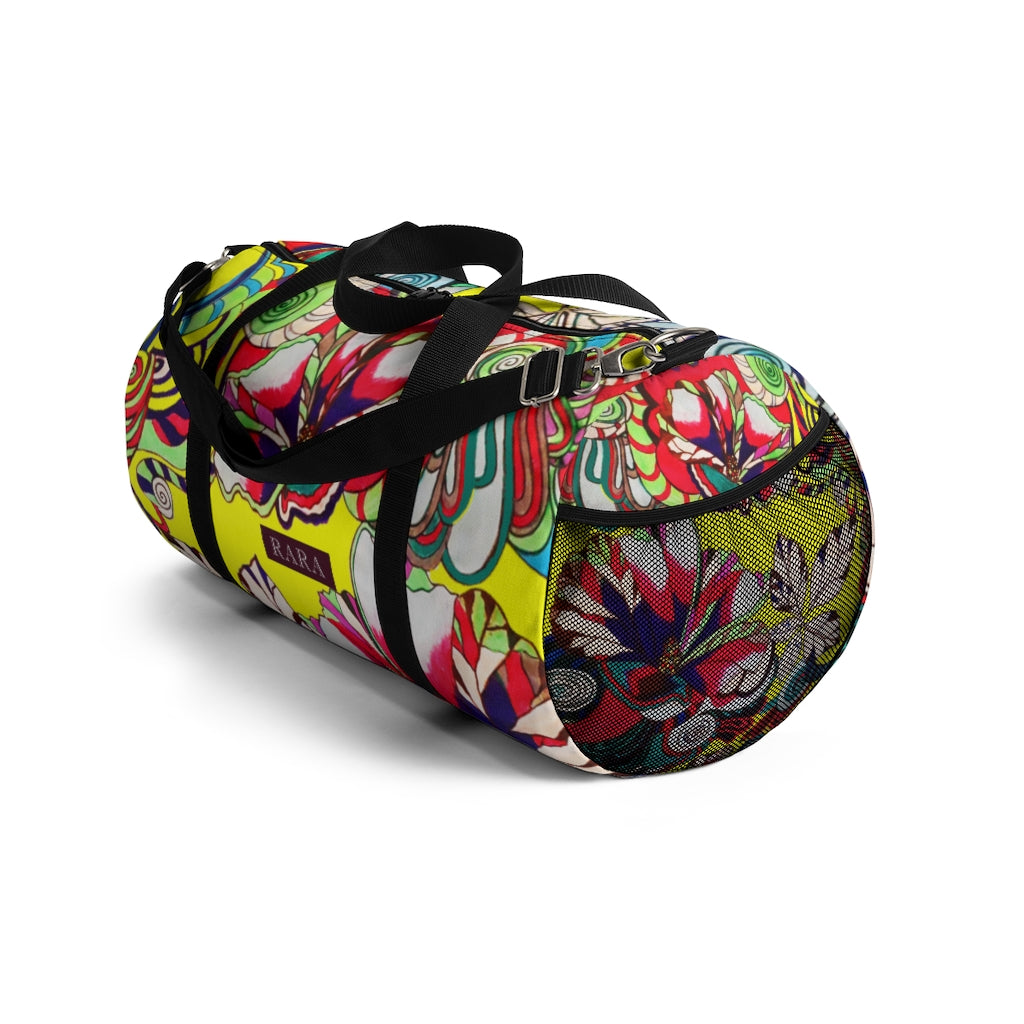Artsy Floral Pop Canary Duffel Bag