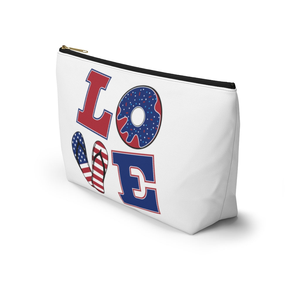 Love White Accessory Pouch