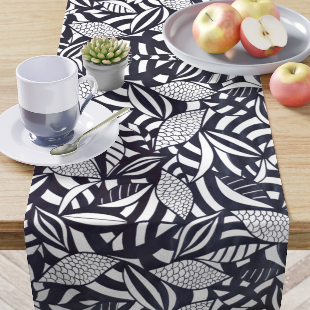 Tropical White Table Runner