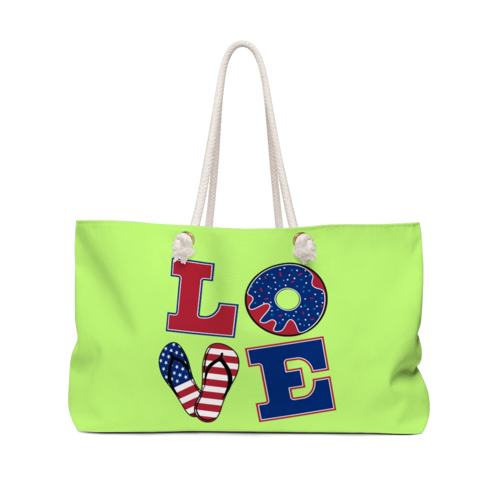 American Love Lime Weekender Bag