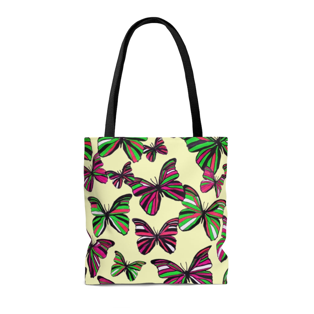 AOP Butterflies Lemon Tote Bag