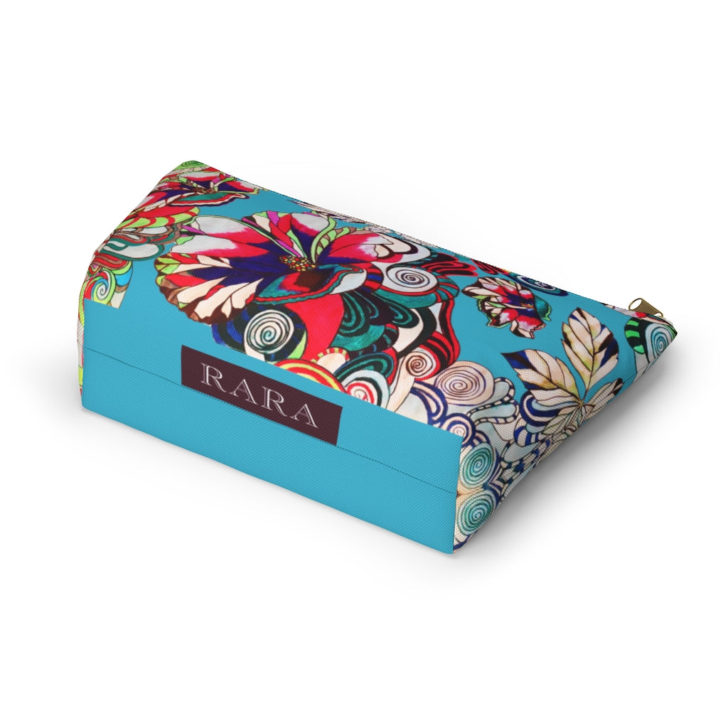 Floral Pop Aqua Accessory Pouch