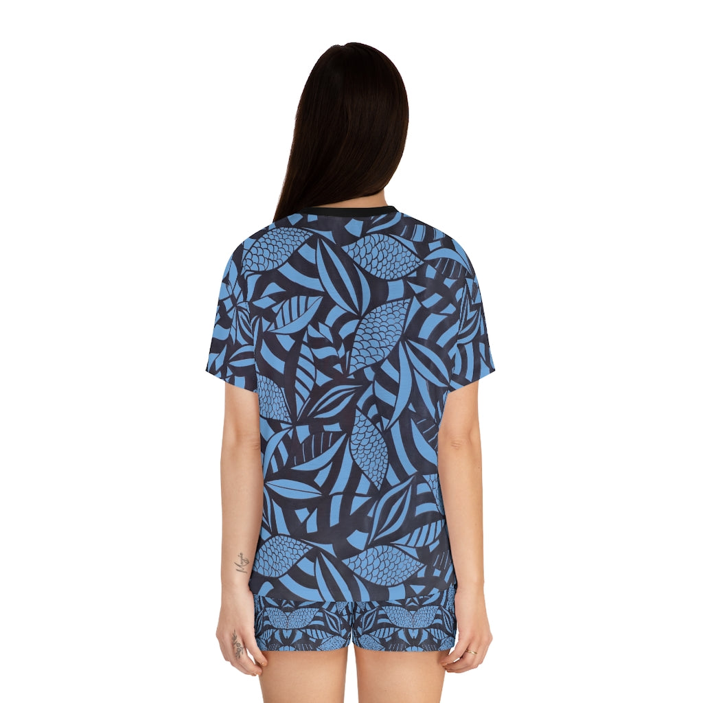 Sky Tropical Minimalist Short Pajama Set (AOP)