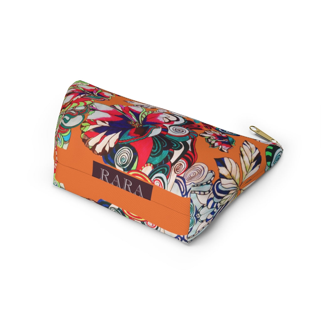 Floral Pop Orange Accessory Pouch