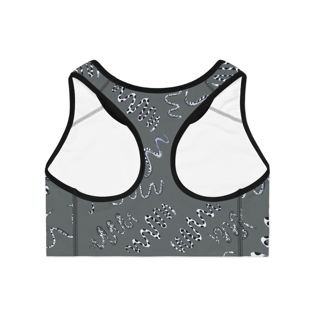 Ash Snake Print (AOP) Sports Bra