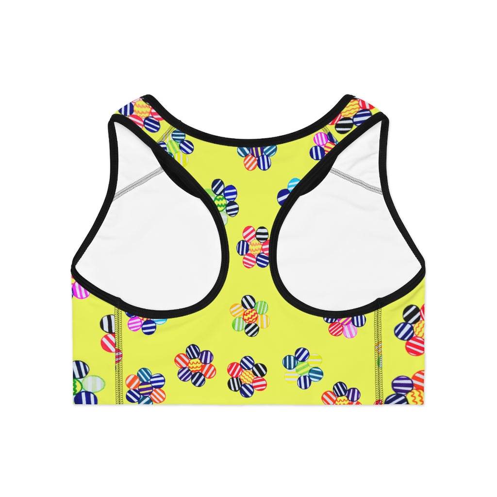 Canary Candy Florals (AOP) Sports Bra