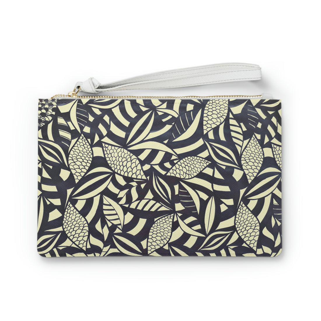 Cream Tropical Minimalist Clutch Bag