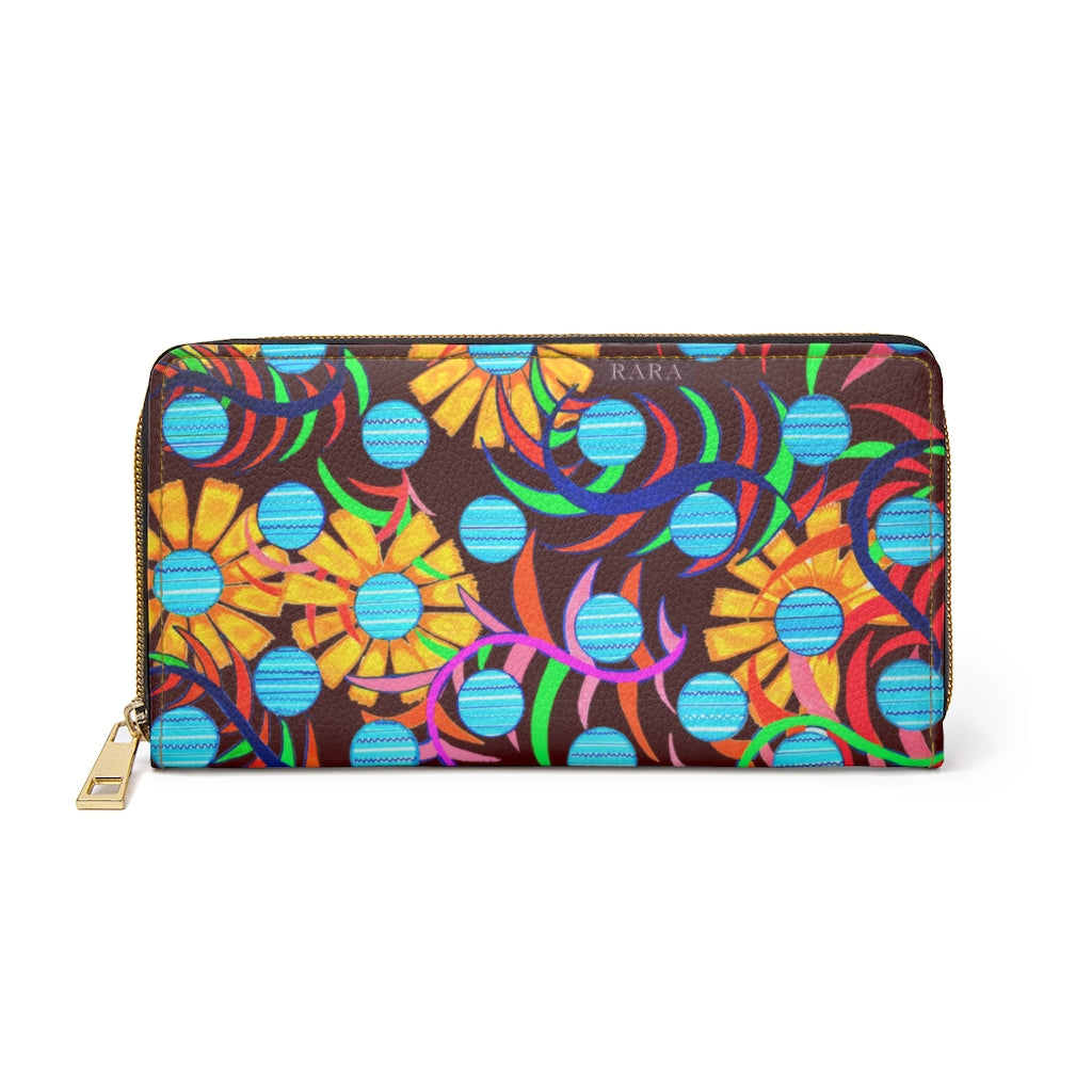 Marsala sunflower Zipper Wallet