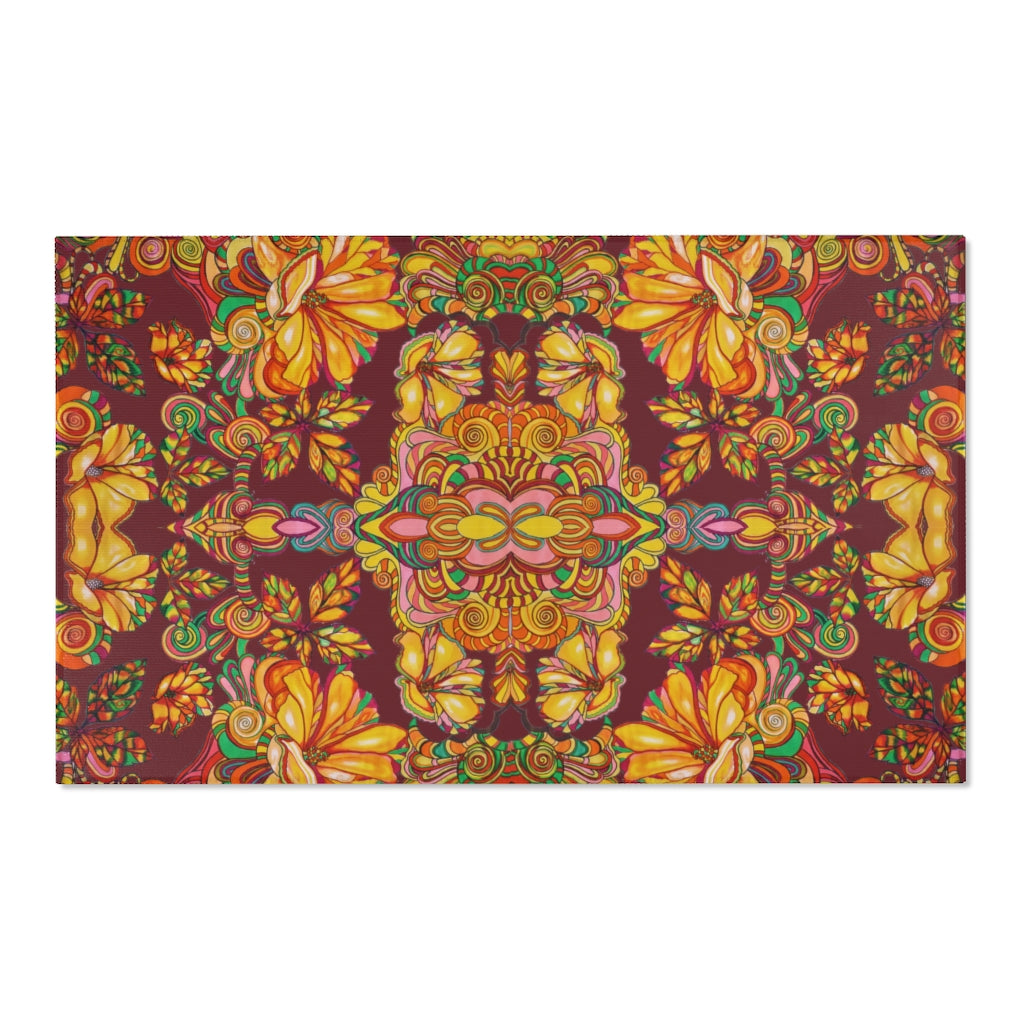 Artsy Floral Marsala Area Rug