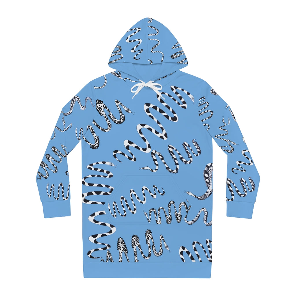 Sky Snake Print Hoodie Dress