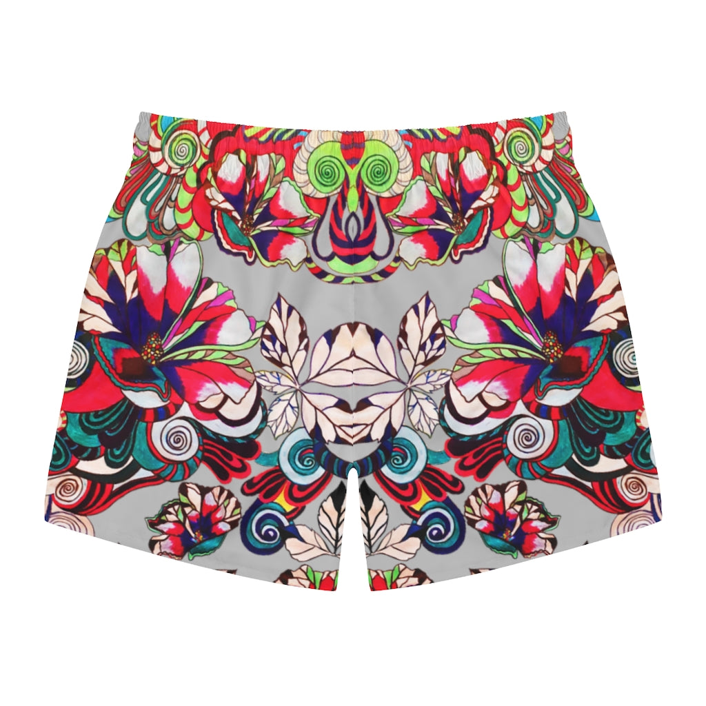 Graphic Florals Men's Slate Swimming Trunks