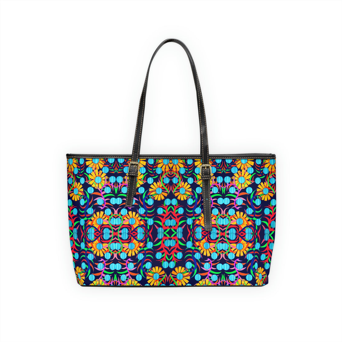 Ink Sunflower PU Leather Shoulder Bag