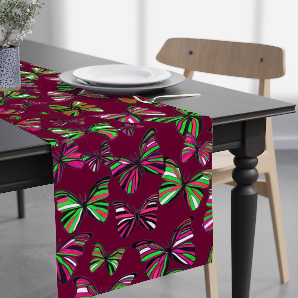 Butterflies Marsala Table Runner