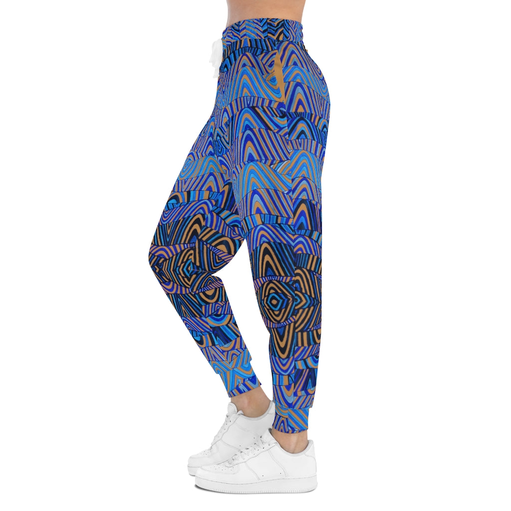 ochre unisex psychedelic print joggers