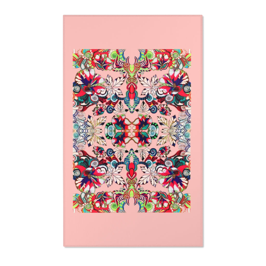 Artsy Floral Pop Blush Area Rug