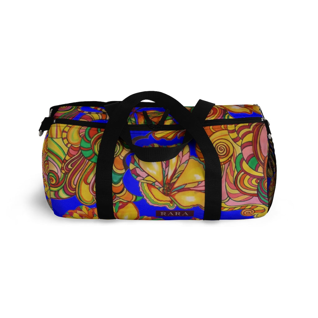 Artsy Floral Electric Blue Duffel Bag