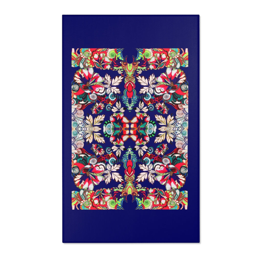Artsy Floral Pop Royal Ink Rug