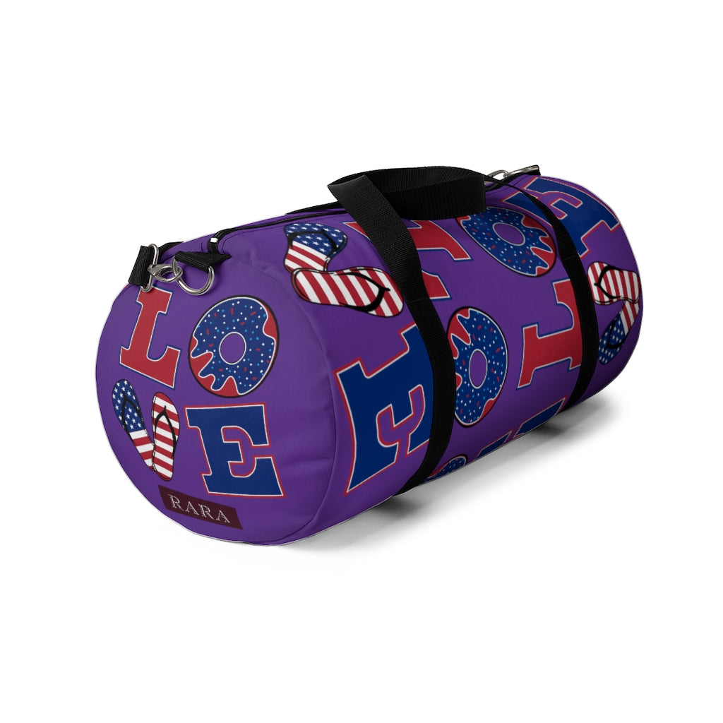 American Love Purple Duffel Bag