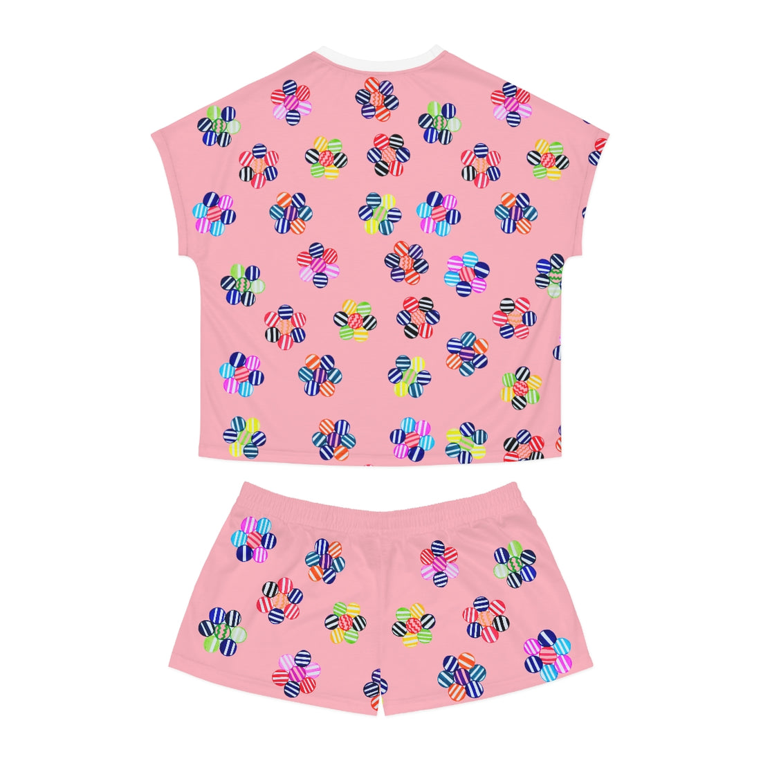 Blush Candy Floral Short Pajama Set (AOP)