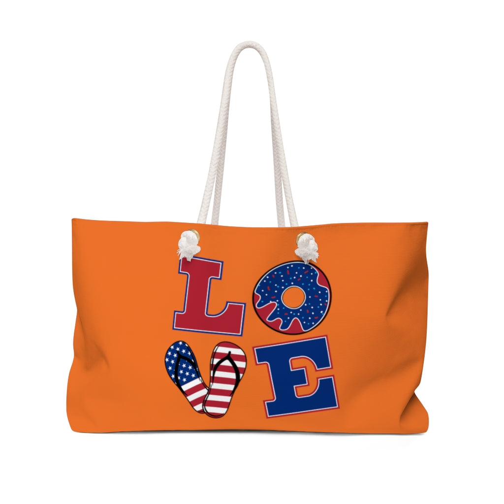 American Love Orange Weekender Bag