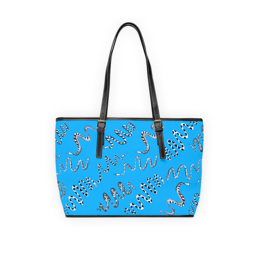 Aqua Snake Den PU Leather Shoulder Bag