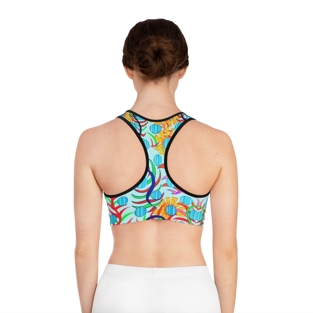 Icy Sunflower Print (AOP) Sports Bra