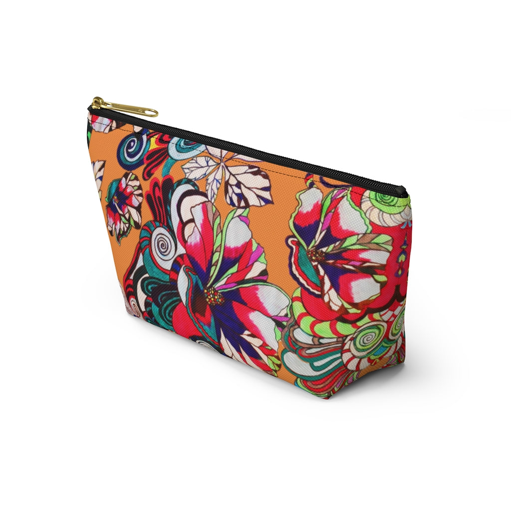 Floral Pop Peach Accessory Pouch