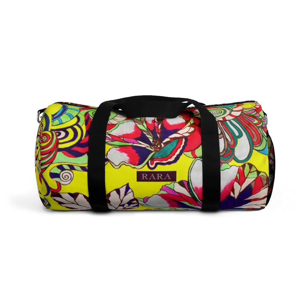 Artsy Floral Pop Canary Duffel Bag