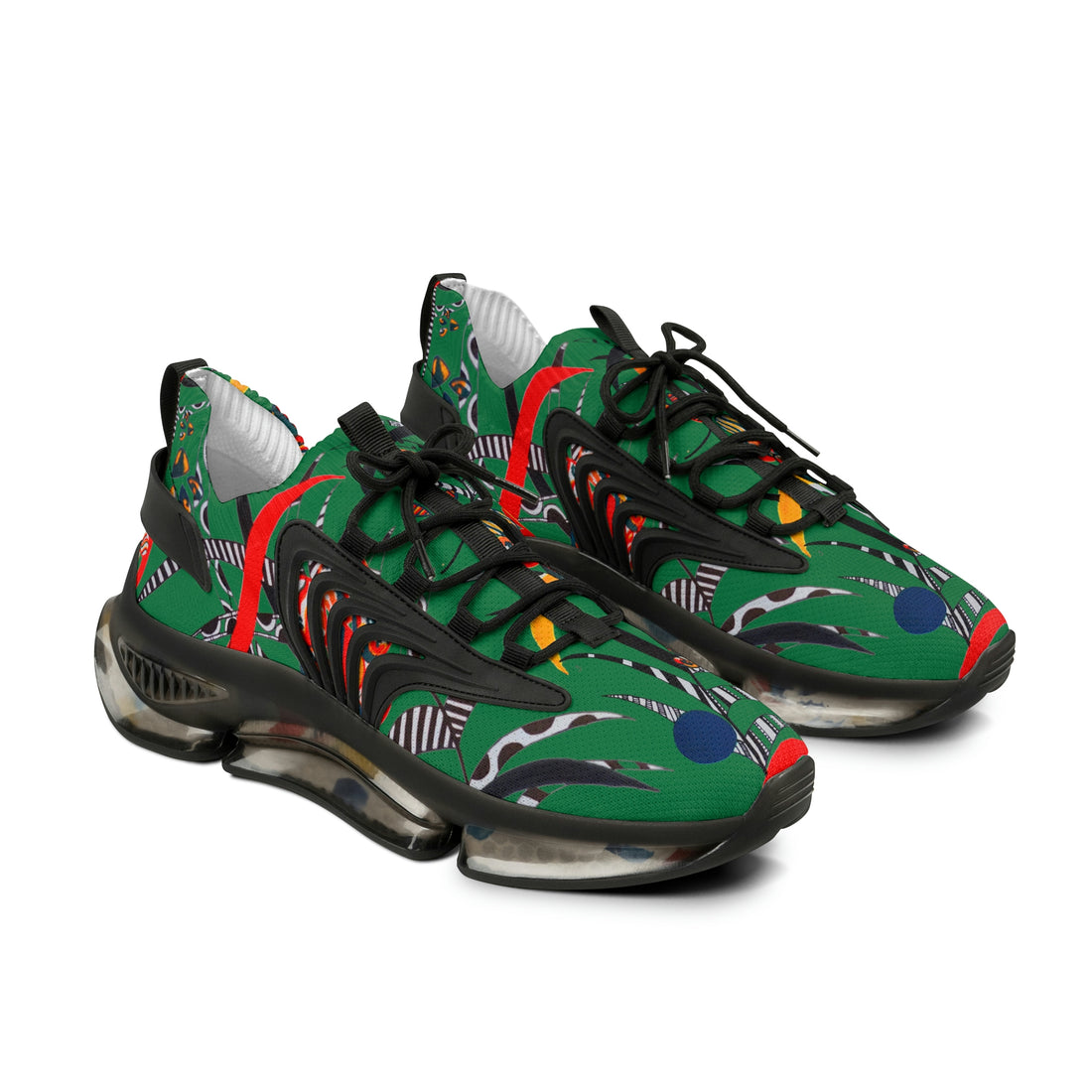 emerald men's floral and animal print mesh knit sneakers