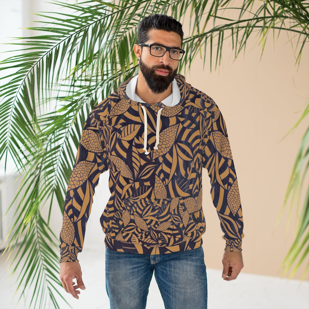 Unisex Tropical Minimalist Pullover Tussock Hoodie