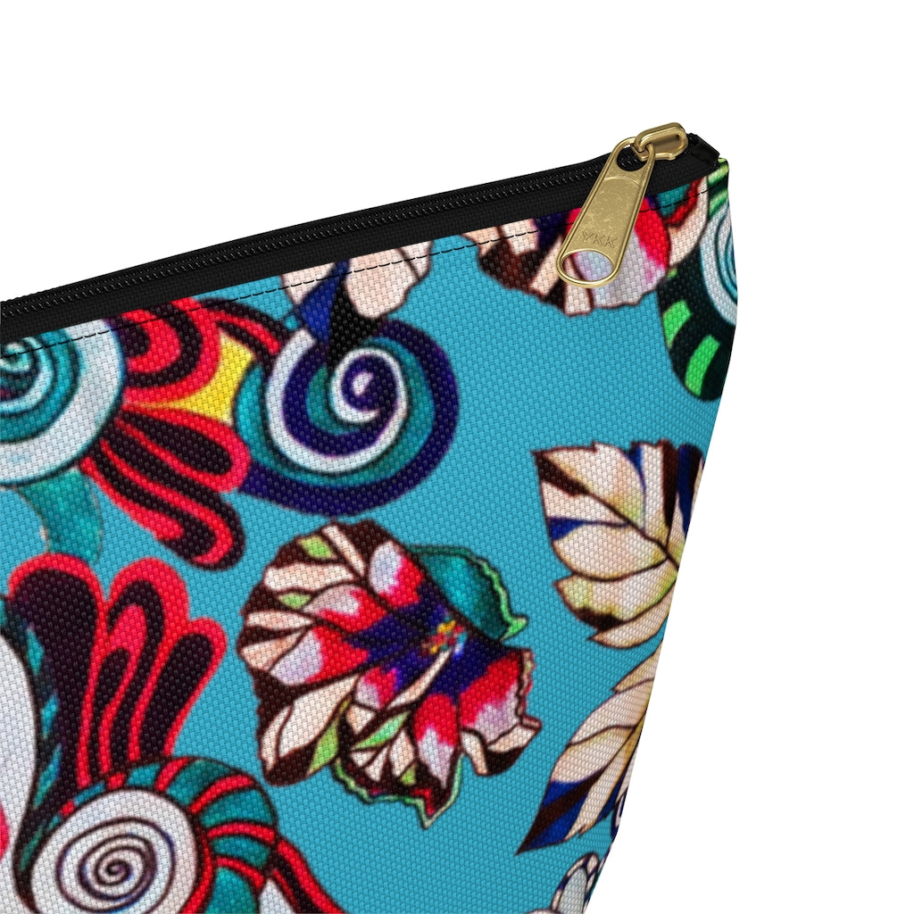 Floral Pop Aqua Accessory Pouch