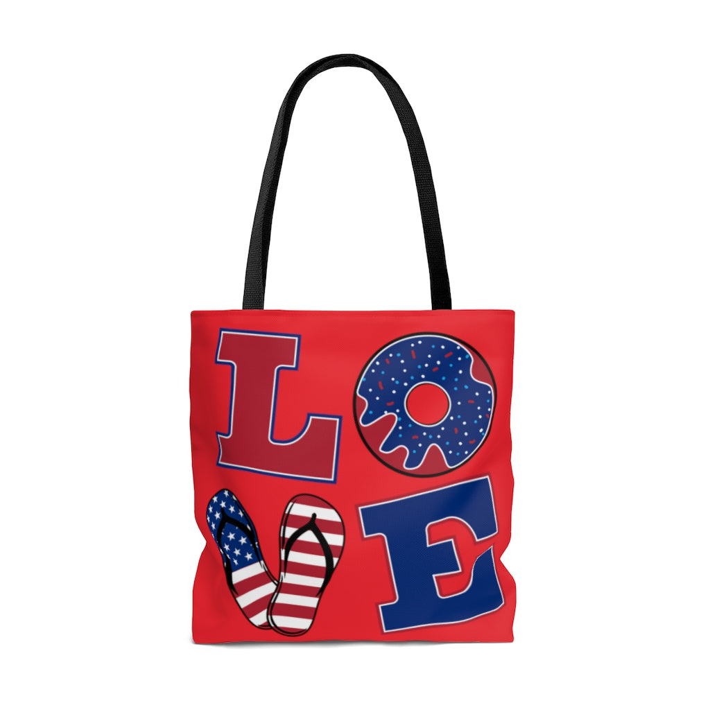 AOP American Love Scarlet Tote Bag