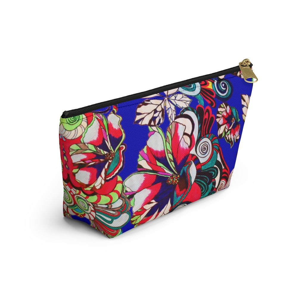 Floral Pop Electric Blue Accessory Pouch