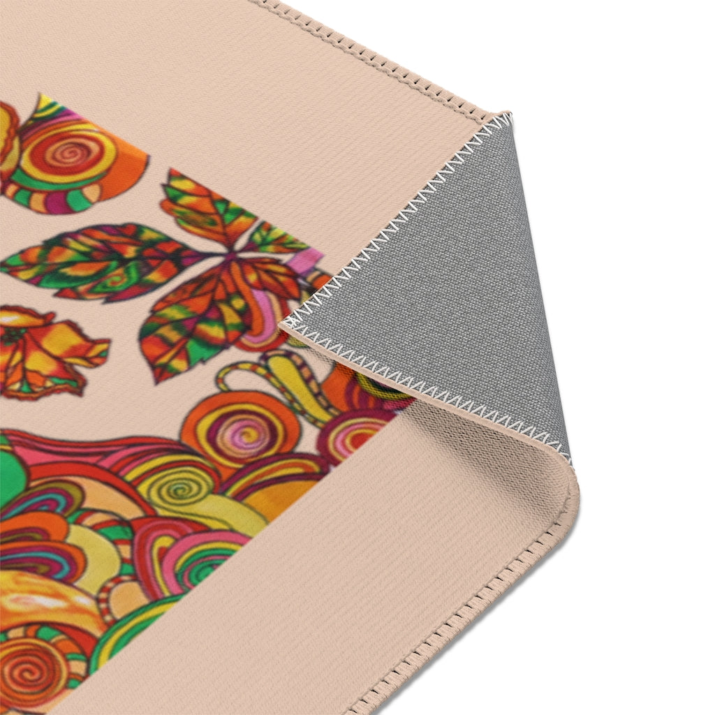 Artsy Floral Nude Area Rug