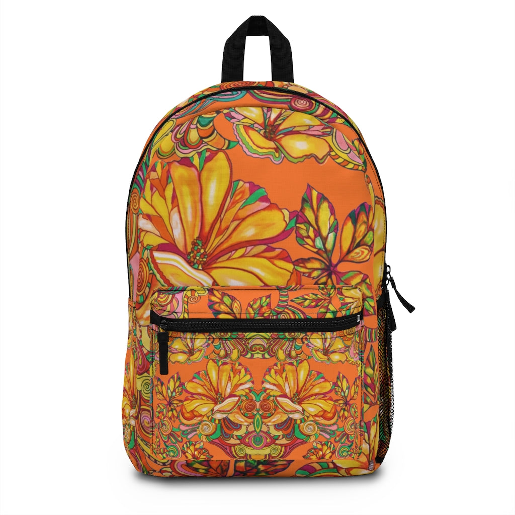 Artsy Floral Orange Backpack