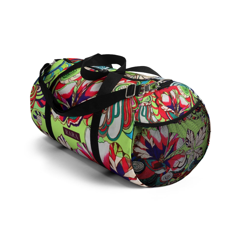 Artsy Floral Pop Lime Duffel Bag